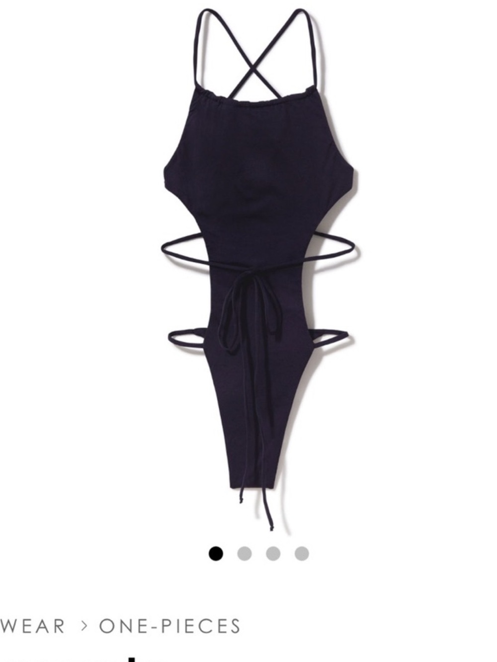 iNAMORATA Black Strappy Cutout One-Piece Swimsuit